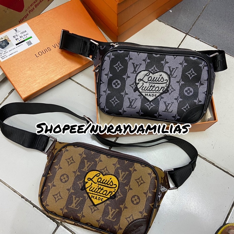 Waistbag Lv import free box waist bag lv wanita dan pria tas selempang lv