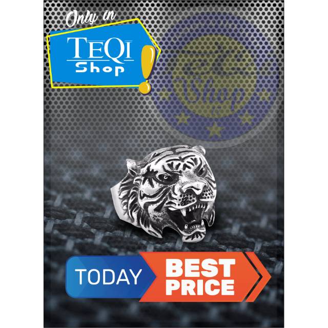 CINCIN PRIA KARAKTER KEPALA HARIMAU | CINCIN AKSESORIS PRIA
