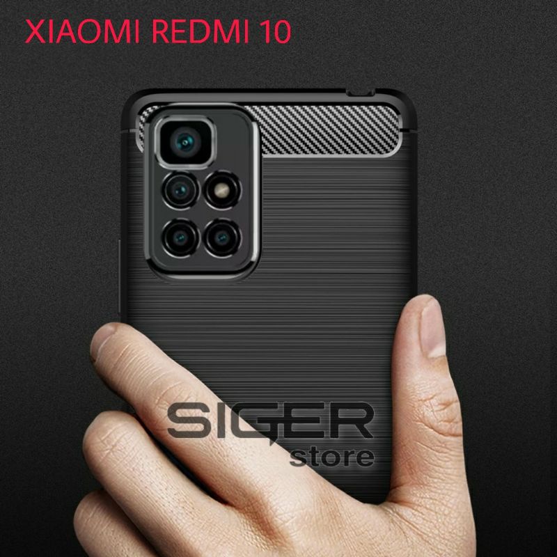 Case Xiaomi Redmi 10 Soft Case Rugged Ipaky Black Carbon
