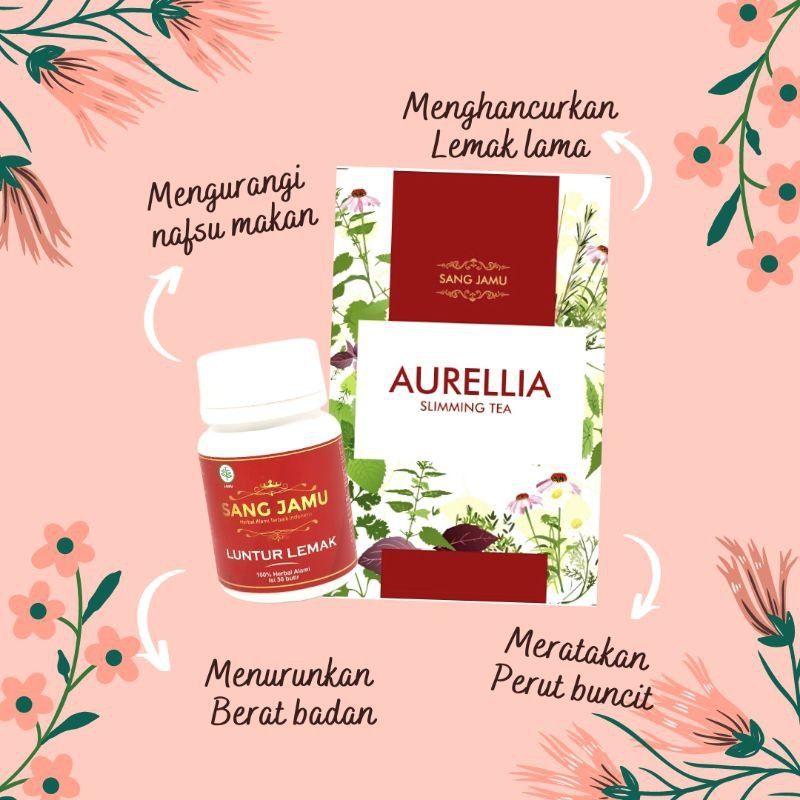 JLL AST JAMU LUNTUR LEMAK+AURELLIA SLIMMING TEA SANG JAMU PELANGSING