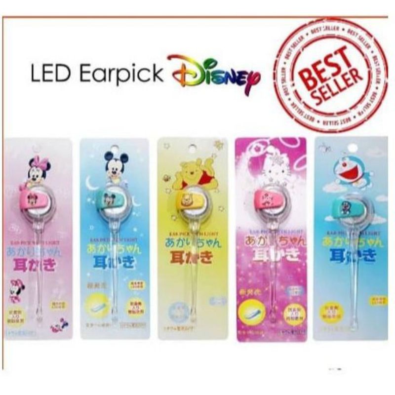 Korek Kuping Bayi LED Karakter Disney-Pembersih Telinga Anak+ free bubble wrap