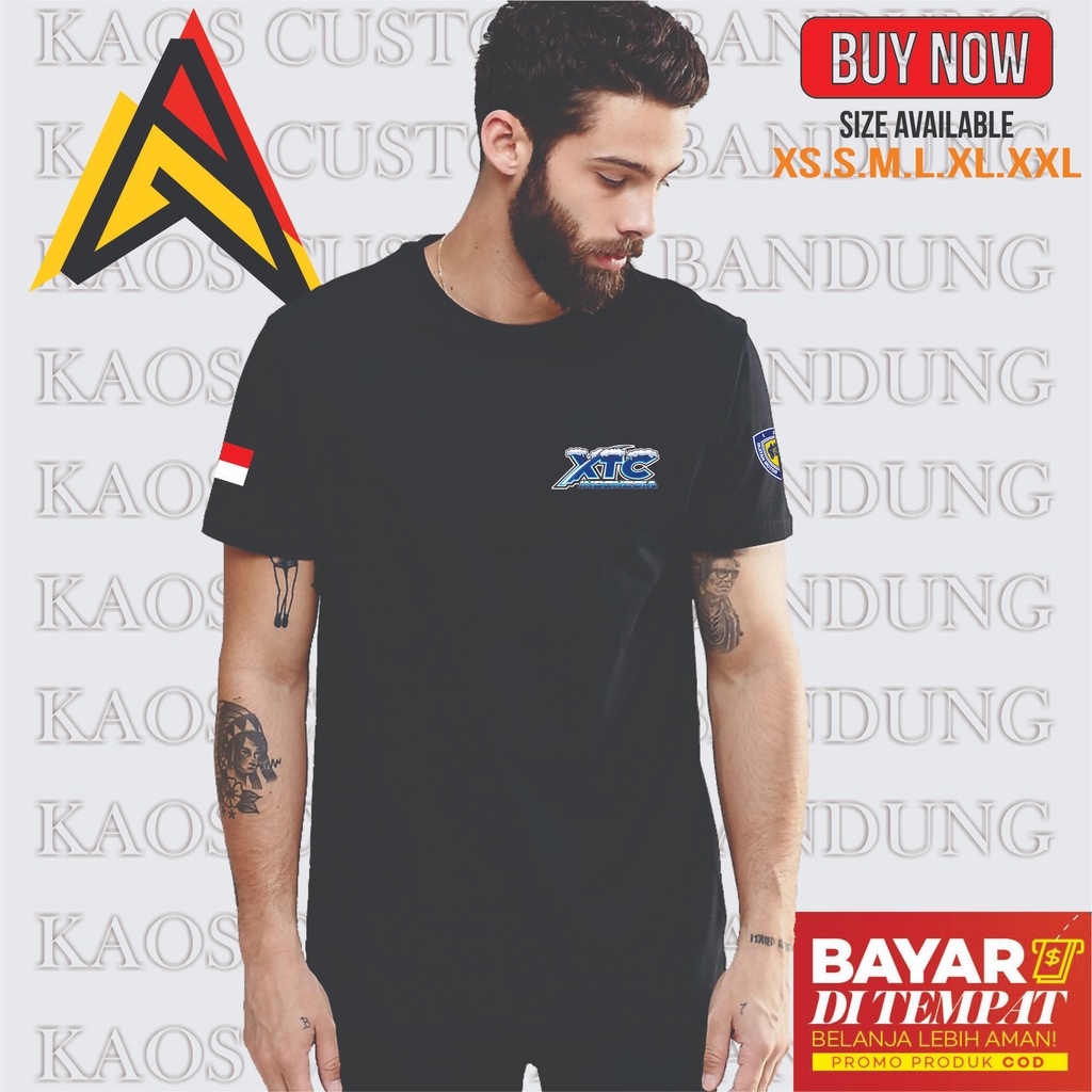 Baju Kaos XTC Indonesia Simple Original Cotton Combed 30s/Topi customs XTC INDONESIA
