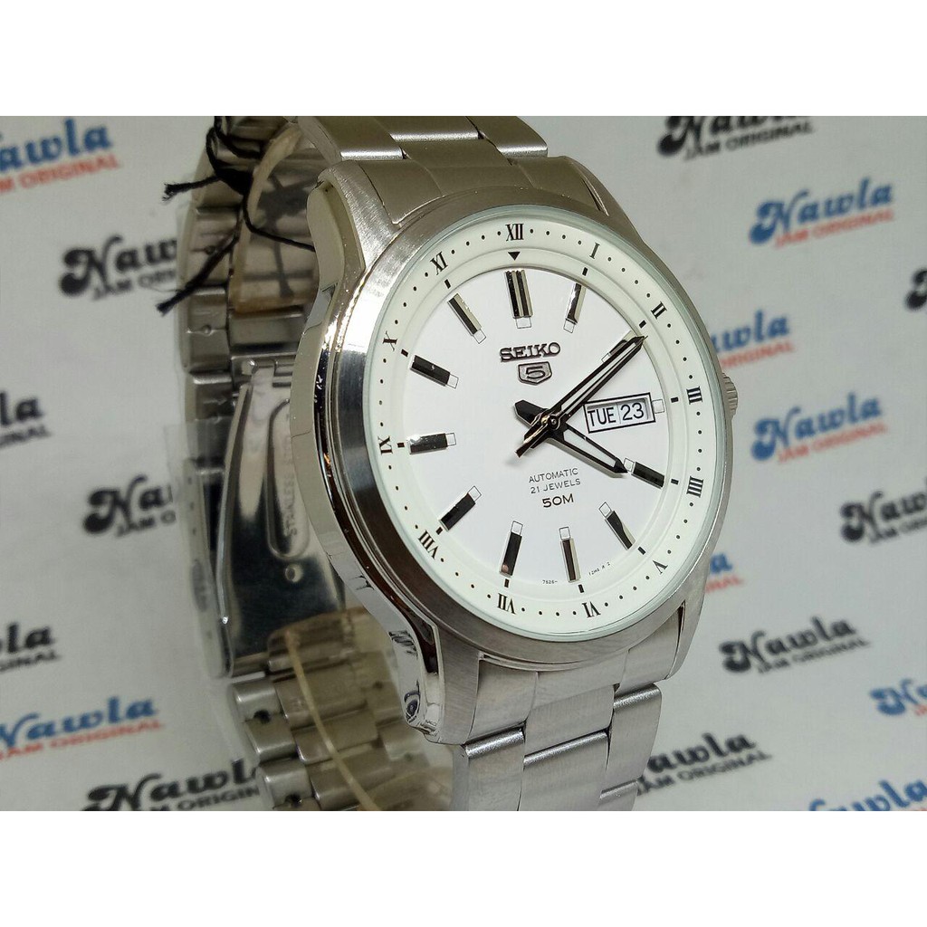 Seiko 5 SNKP09K1 Automatic White Dial - Jam Tangan Pria SNKP09