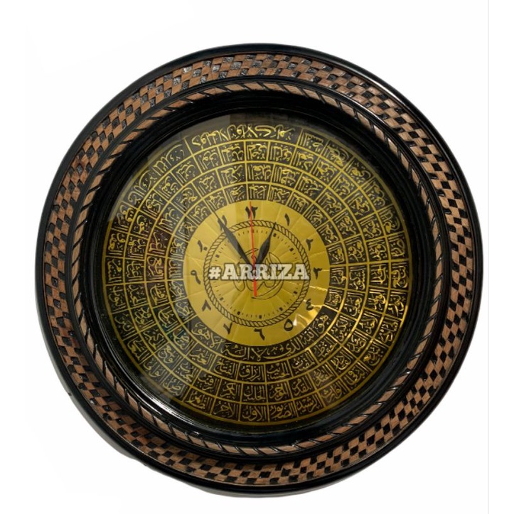 JAM DINDING KALIGRAFI DARI KAYU