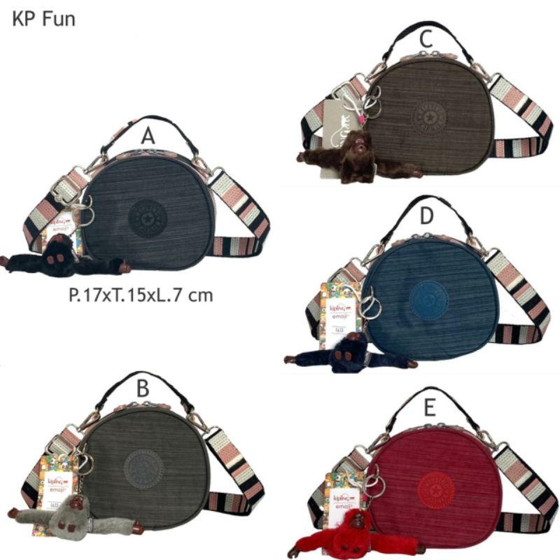 Tas selempang wanita bulat mini Kp kipling Fun Premium crossbody