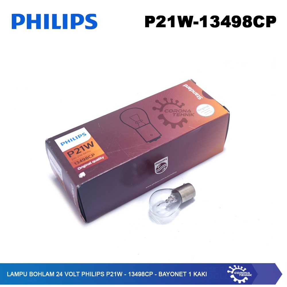 Bayonet 1 Kaki - Lampu Bohlam 24 Volt Philips P21W - 13498CP