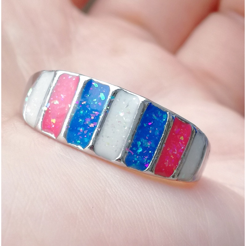 European and American jewelry opal natural stone opal opal ring women's jewelry ring