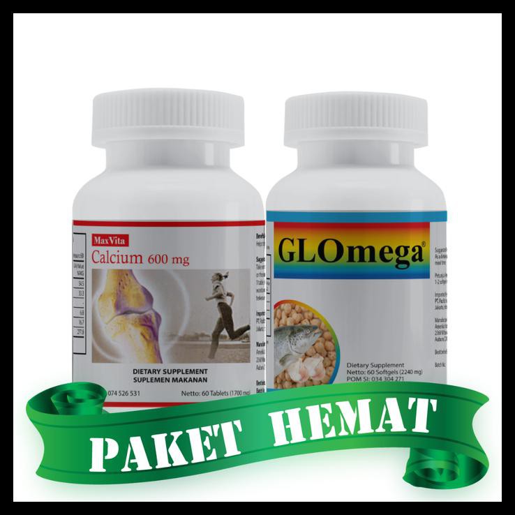 Paket Ekonomis : Calcium 600Mg 60 Tablet & Glomega 60 Softgel