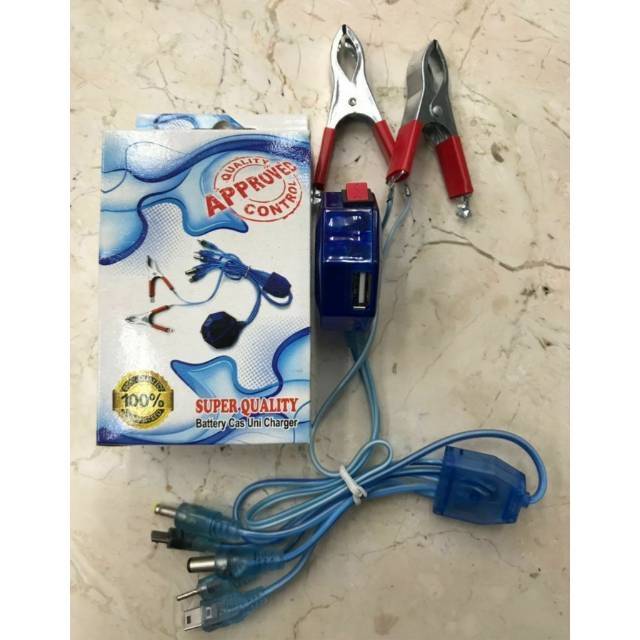 Charger handphone ke aki motor 5 pin konektor