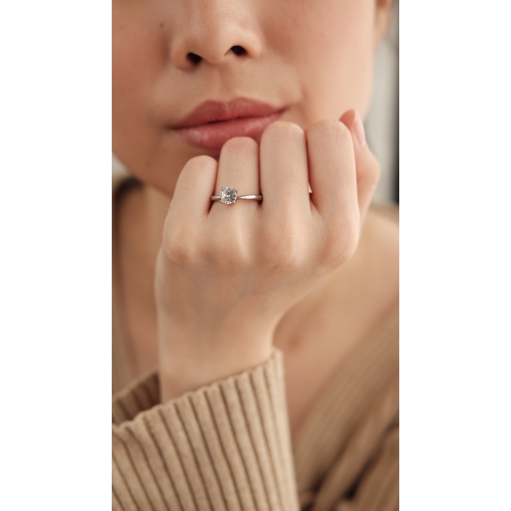 ELIZ - Cincin Tunangan Cincin Sterling Silver Ring Titanium Stainless Steel Anti Karat 046