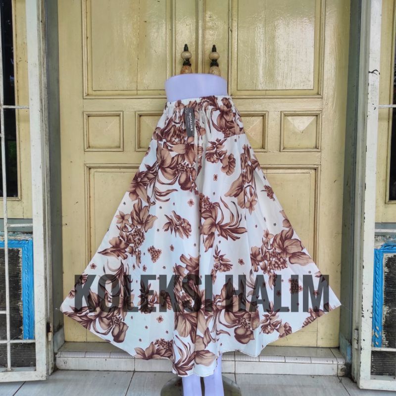 ROK PAYUNG LEBAR/ROK KATUN/MOTIF BUNGA LOTUS-4