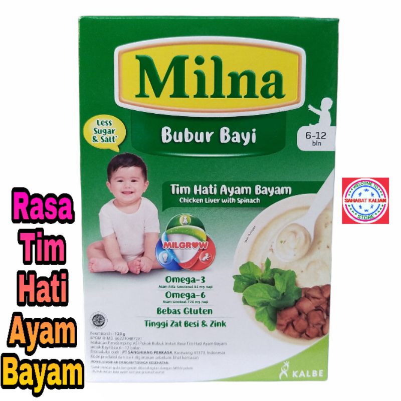 MILNA BUBUR BAYI 6+ DAN 8+ 120GR PER 1 BOX