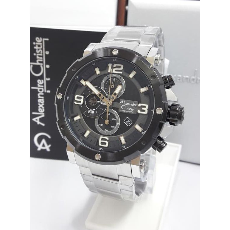 Super Sale jam tangan pria Alexandre Christie Original AC 6474 MC SVBL Ready Stock