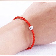925 Perak Gelang Tali Merah Rajutan Sabuk Fashion Wanita Perhiasan