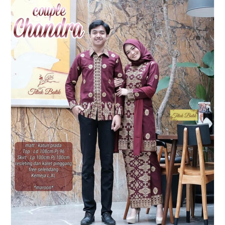 Couple Batik Pasangan Terbaru 2021/ Kebaya Modern 2021/ Baju Kebaya Brukat Modern Pesta 2021/ CANDRA
