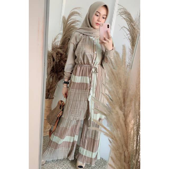 Set Iymel ORI BKK IMPORT, Setelan Plisket Bangkok