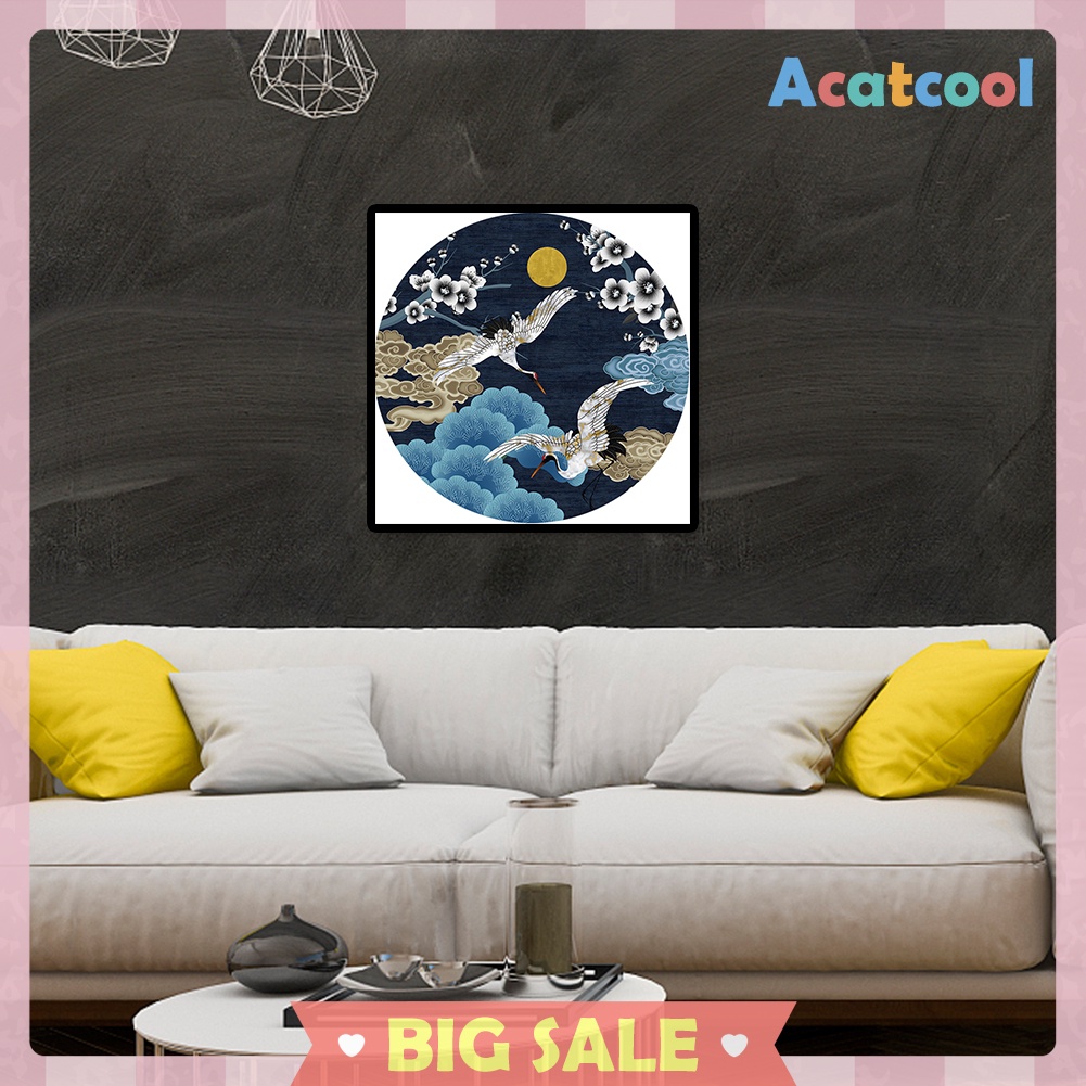 Full Drill Diamond Painting Two Flying Crane Cross Stitch Embroidery Mosaic