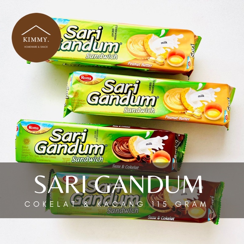 

ROMA SARI GANDUM COKELAT DAN KACANG 108 GRAM / SARI GANDUM SANDWICH CHOCOLATE & PEANUT BUTTER / SARI GANDUM SUSU DAN COKELAT /