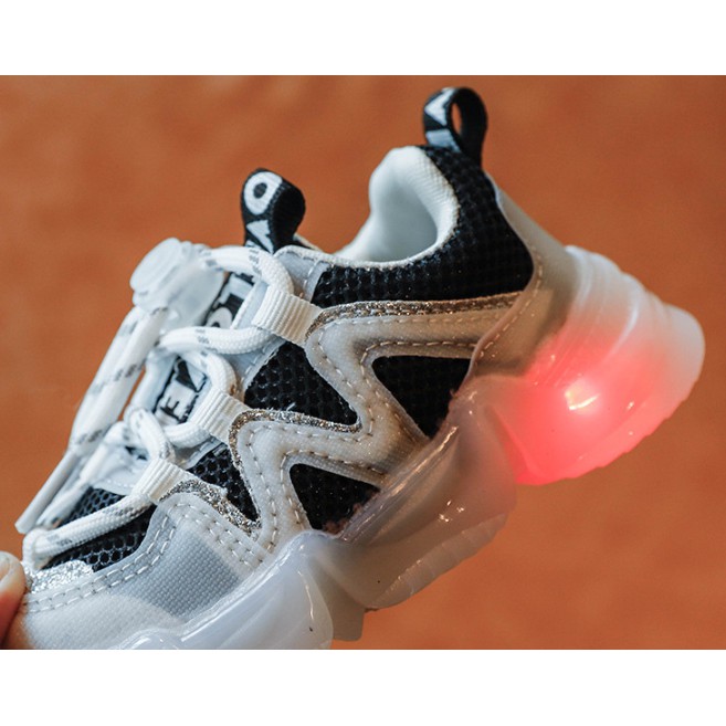 Juragan Junior [COD] ZIG LED Sepatu Casual Lampu LED Korea Style Fashion Anak Size 24-30