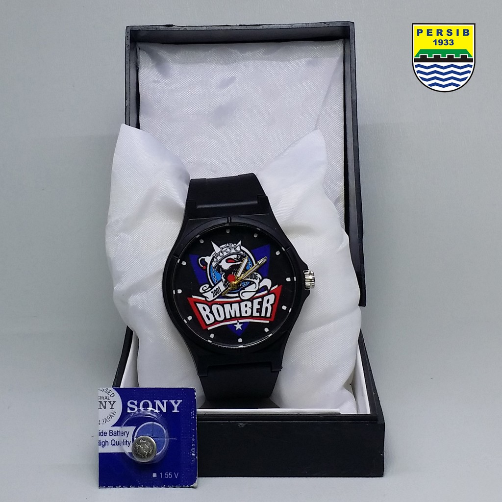 JAM TANGAN PERSIB BOMBER ANTI AIR (+BOX JAM BB &amp; +BATREI CADANGAN)