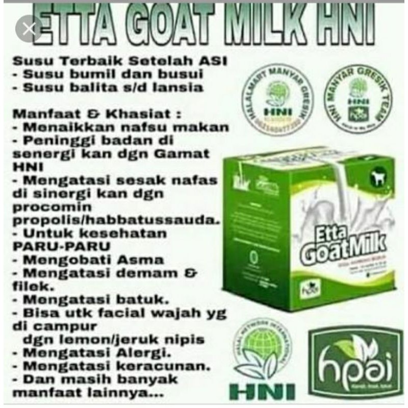 

Etta goat milk (susu kambing ettawa)