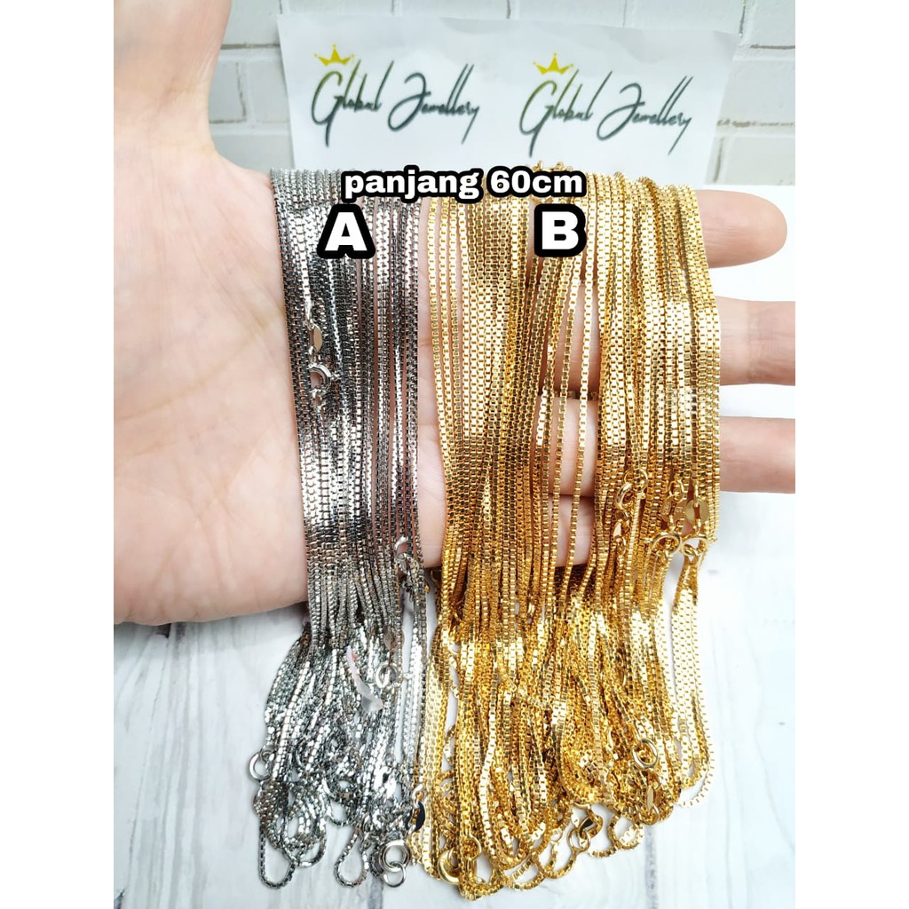 KALUNG PANJANG 60 CM ITALY PERAK ASLI S925 GLOBAL JEWELLERY CK037