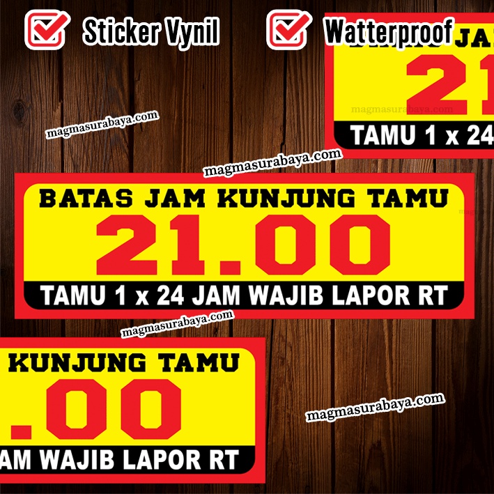 

Stiker Batas Jam kunjung Tamu magma surabaya - batas jam bertamu