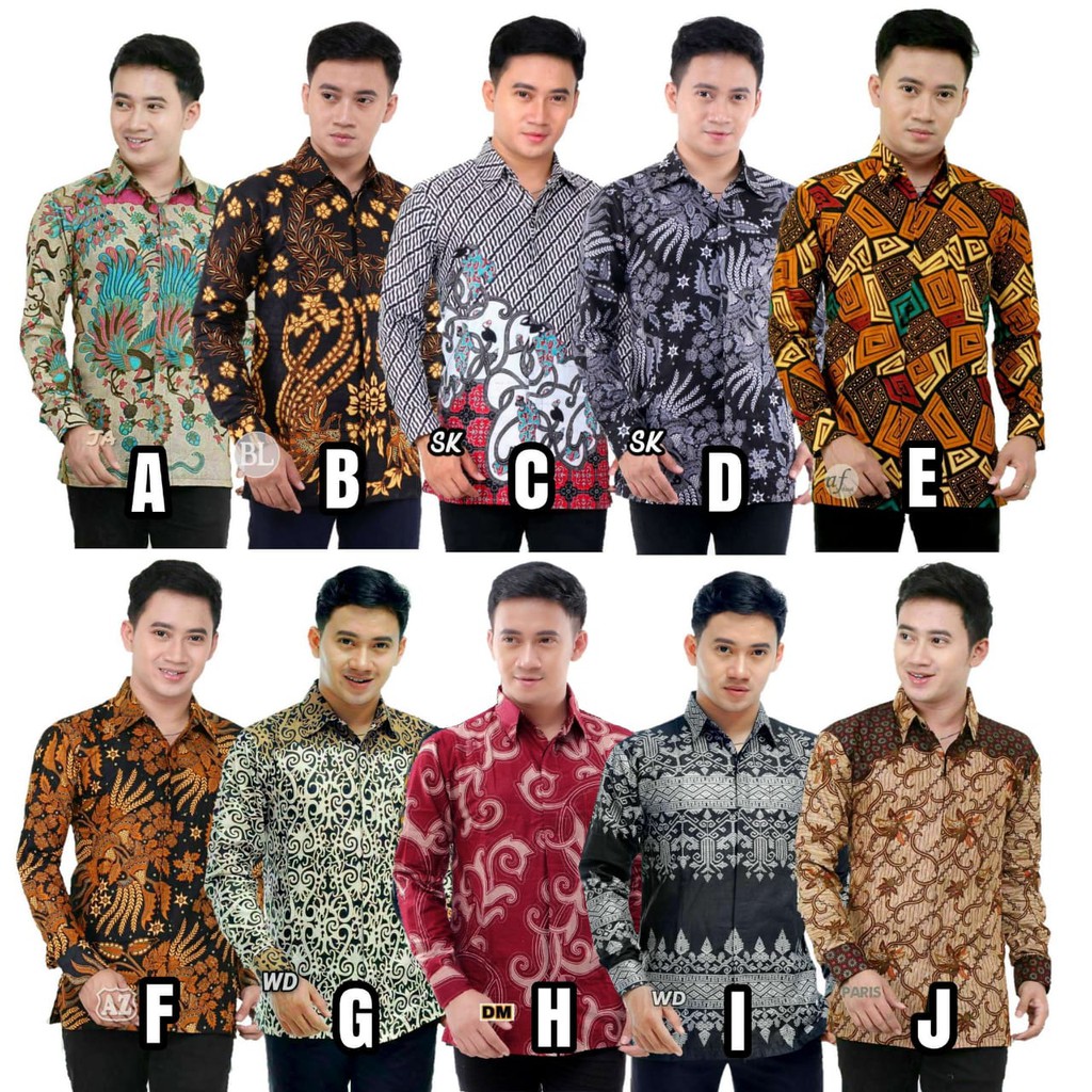 Kemeja Batik Pria lengan panjang M L XL XXL grosir ecer