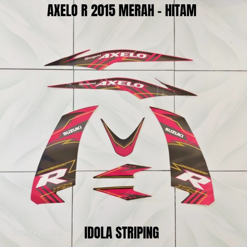 Striping Axelo R 2015 Merah Hitam