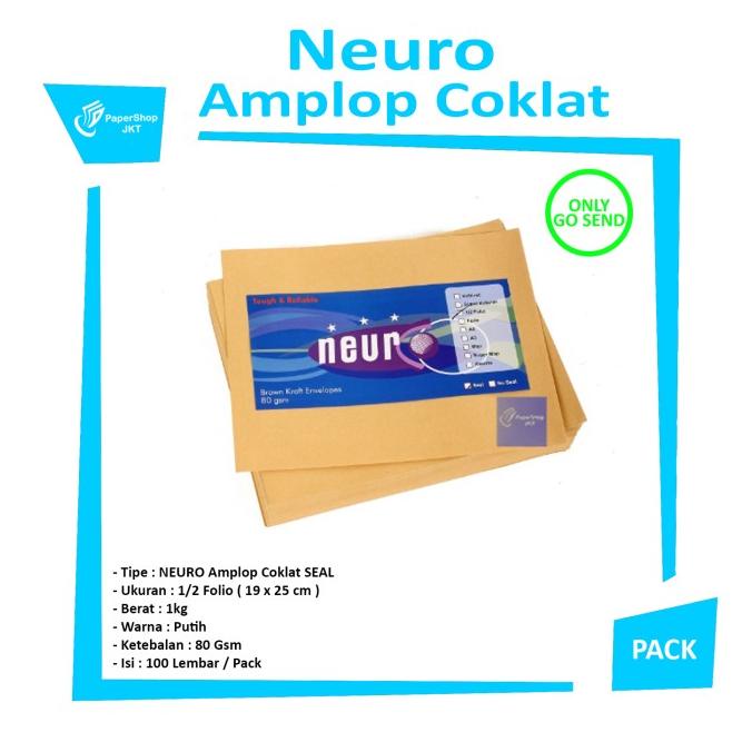 

KHUSUS GOSEND!Amplop Coklat Ukuran 1/2 Folio Neuro ( 19 x 25 cm ) SEAL