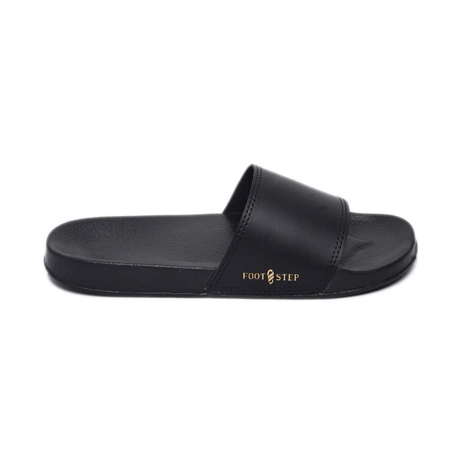 PORTO BLACK ORIGINAL x FOOTSTEP Sandal Casual Hitam Pria Sendal Slide Jalan Santai Harian Slippers Hangout Main Kondangan Lebaran Slop Selop Karet Premium Slip On Remaja Dewasa Flip Flop Kerja Formal Sport Fashion Footwear Keren Terbaru Kekinian Branded