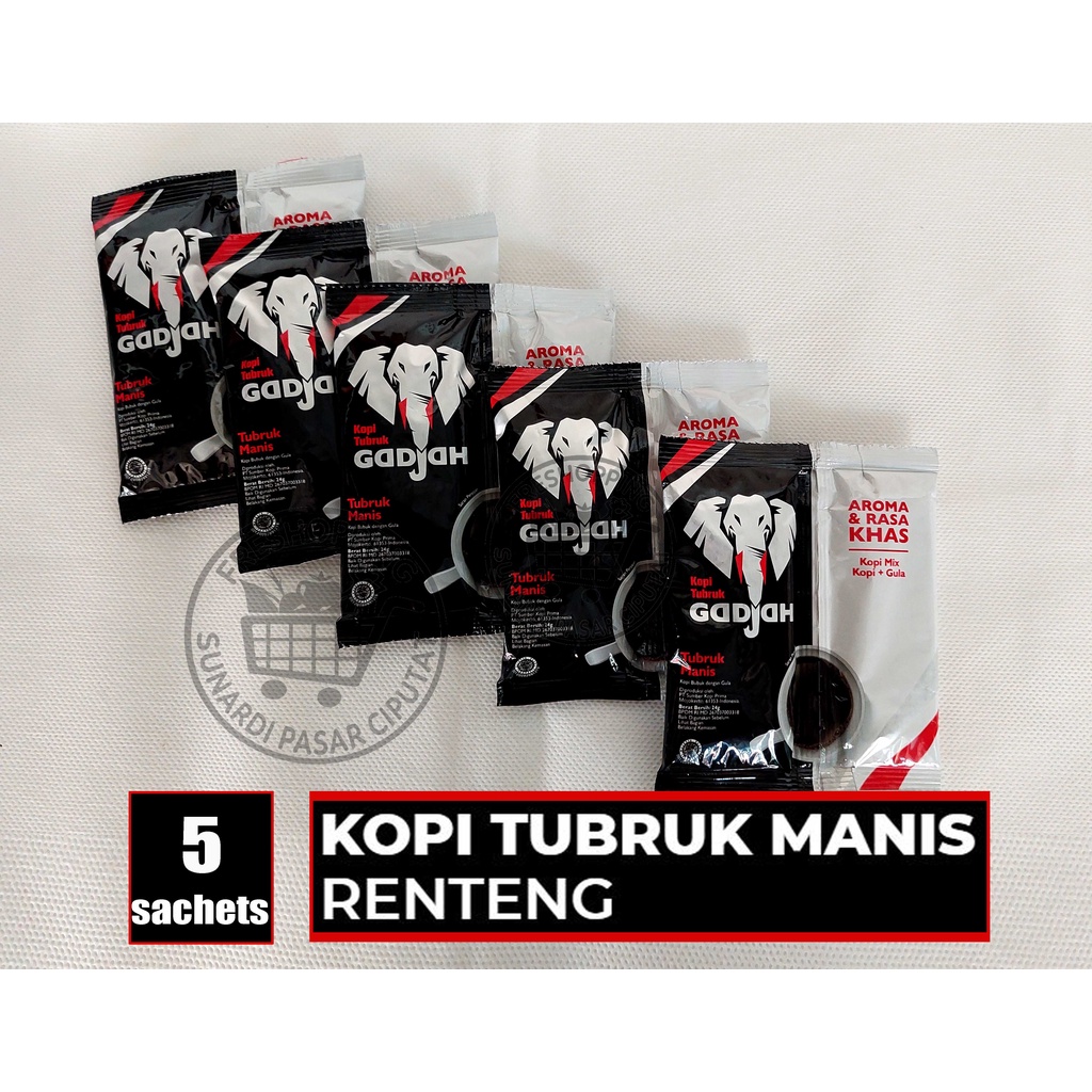 Kopi Tubruk Gadjah Manis + Gula persachet 25gr