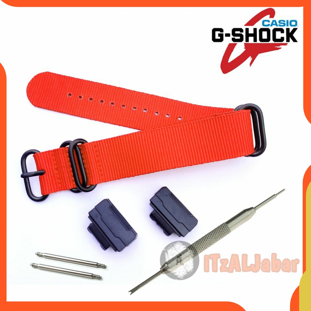 Tali jam tangan Casio G shock Kanvas Zulu strap Adapter - Merah