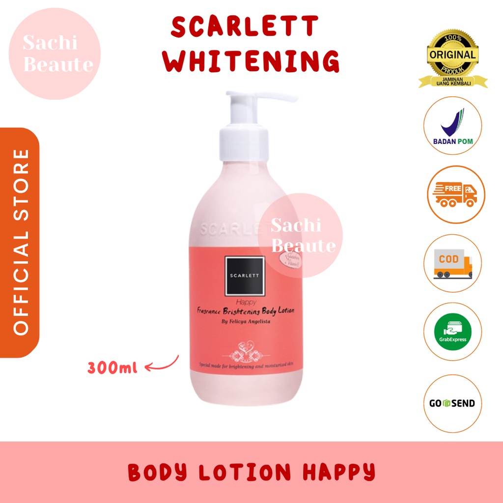 Scarlett Whitening Body Lotion Happy Scarlet Skarlet Sachi Beaute