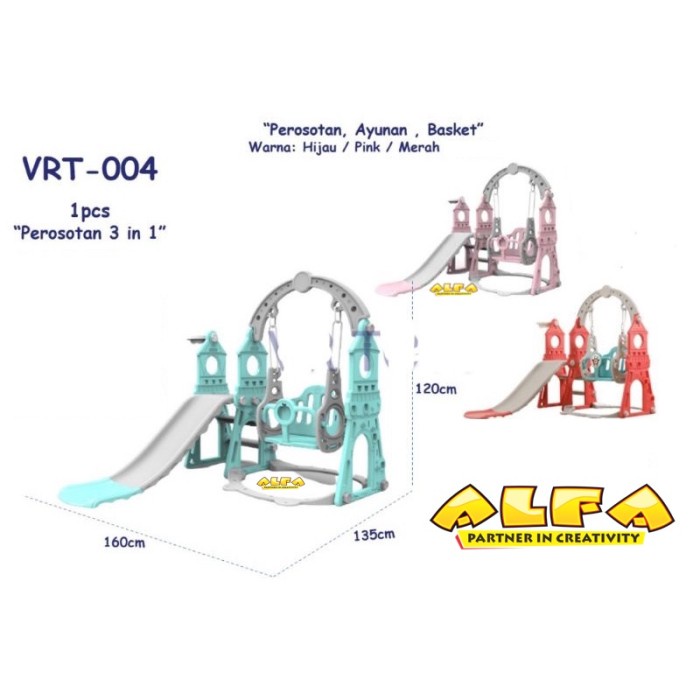 Toko Mainan ALFA Perosotan+Ayunan+Basket Kisubo Playground VRT-004