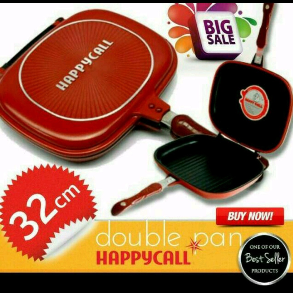 Happy Call Double Pan Original import Jumbo HC Asli Made in Korea 32cm HappyCall DoublePan Besar