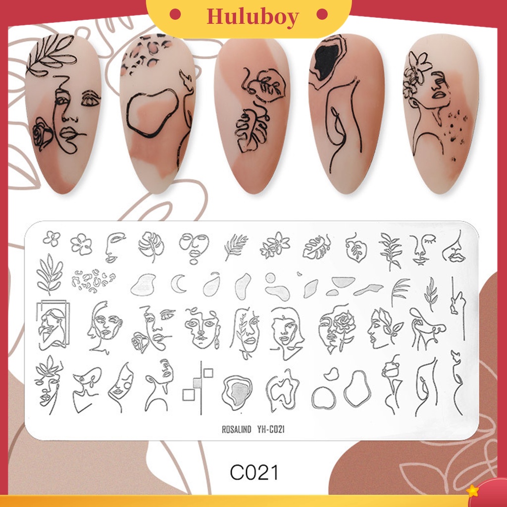 Huluboy Huluboy♡ Plat Stempel Kuku Aneka Motif Anti Karat Untuk Salon