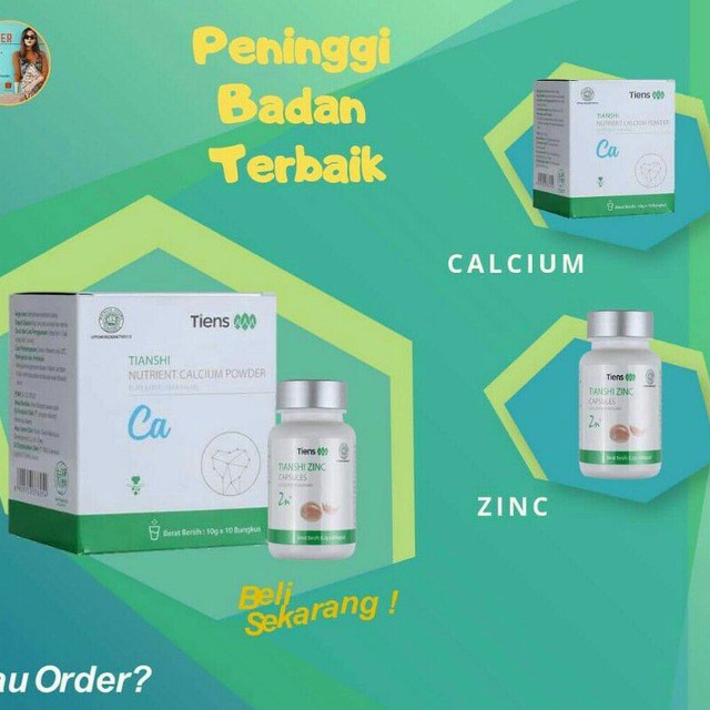 

Paket Peninggi Badan Tiens Original Susu NHCP dan Zinc Kapsul