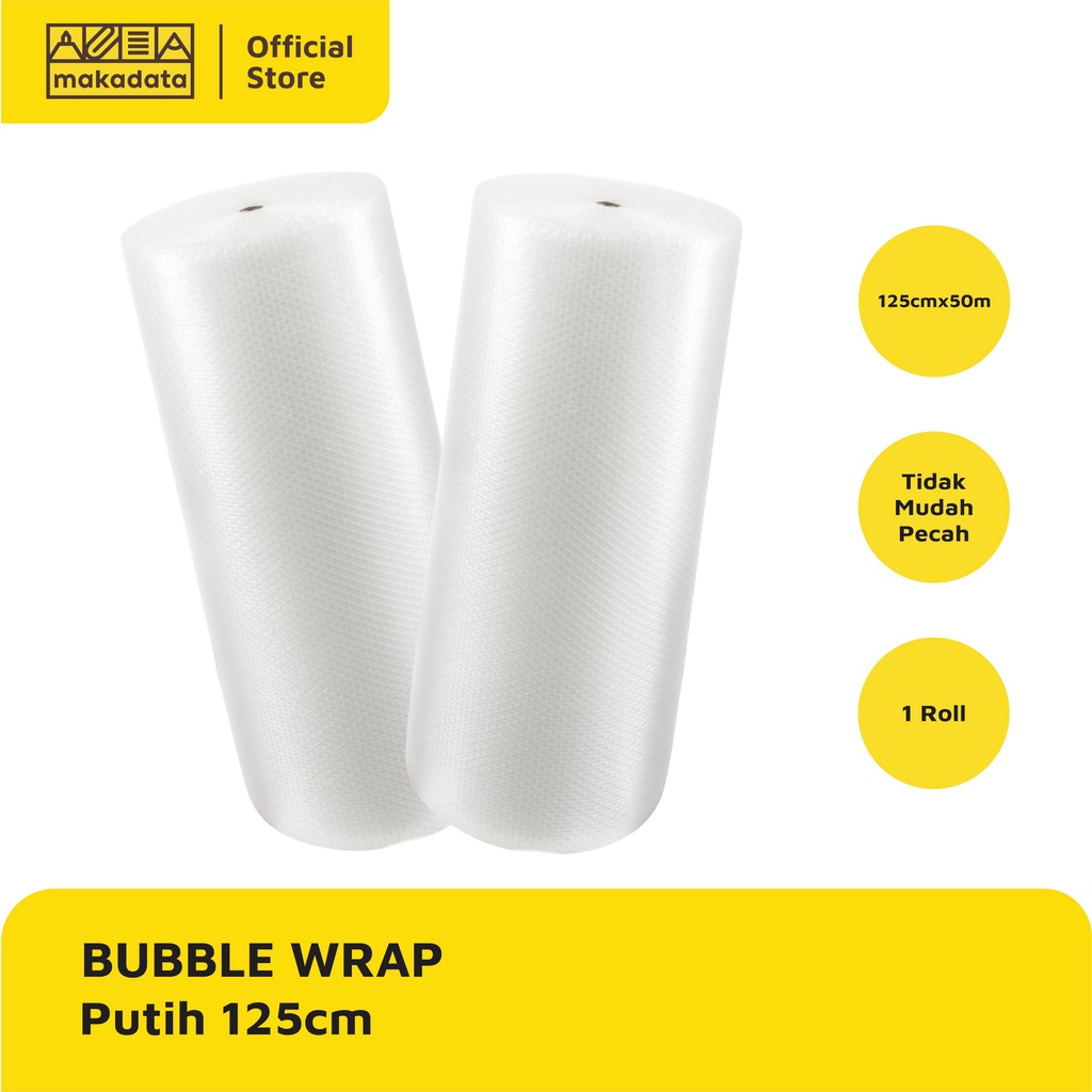 

BUBBLE WRAP LEBAR / UNTUK PACKING BARANG WARNA PUTIH UKURAN 1,25 M X50 M (1 ROLL) MURAH