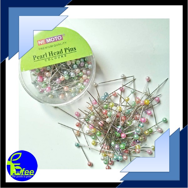 [IMPORT] - Nemoto Jarum Pentul Besar Mutiara Mika Bulat Stainless Steel