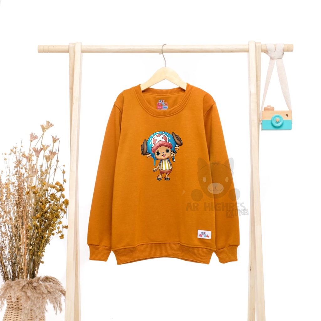 Crewneck Anak Laki-laki / Perempuan Motif Karakter Chopper Cute Warna Kubus