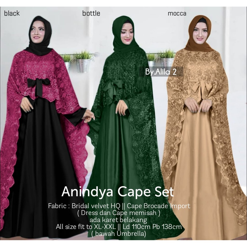 Gamis Dress Anindya Set Cape Ori Alila
