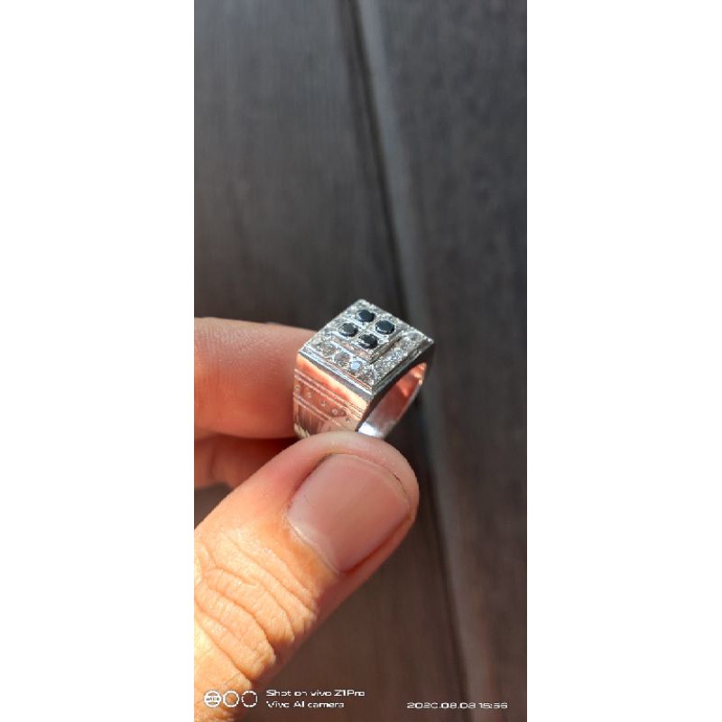 Cincin Keliling Perak terbaru mata hitam