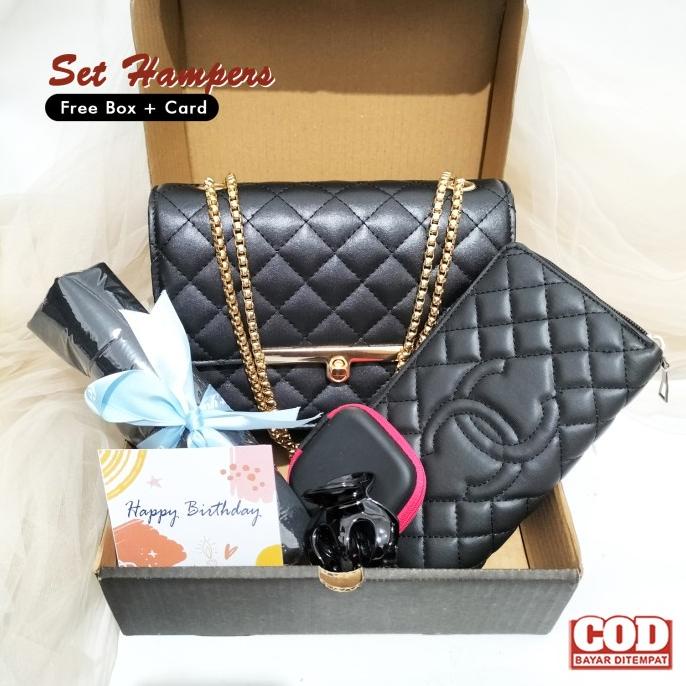 Kado ulang tahun cewek gift set box hampers ultah hadiah tas wanita