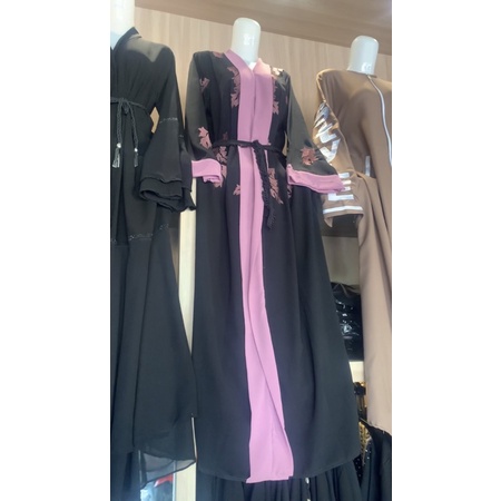 Abaya Jalabia Dress Maxi Gamis Remaja Turki Zephy Saudi Bordir Dubai 450 Kualitas Boutique Free Belt-3