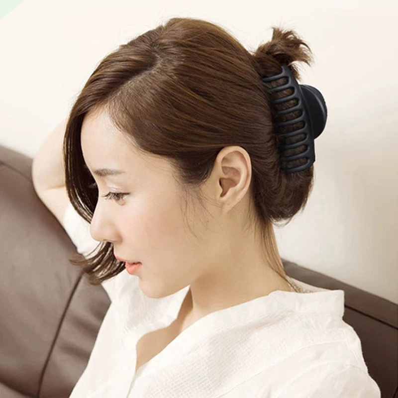 Korea Besar Jepit Rambut Bahan Matte Klip Anggun Hairclip Aksesoris Rambut Wanita