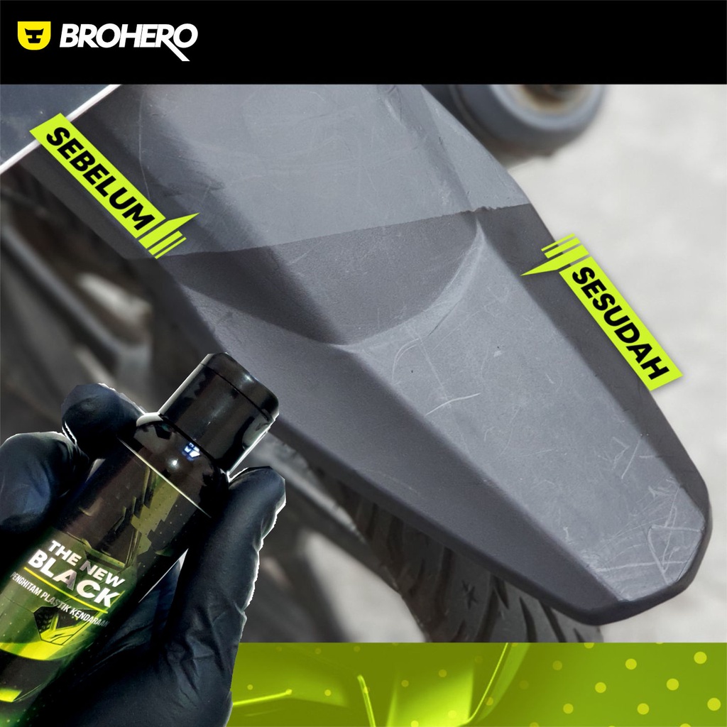 Penghitam Dashboard Permanen - Trim Restorer - Bonus Aplikator Pad &amp; Sarung Tangan By Brohero