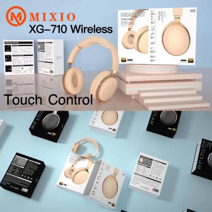 MIXIO XG-710 Headset Bluetooth Wireless TOUCH CONTROL Headphones