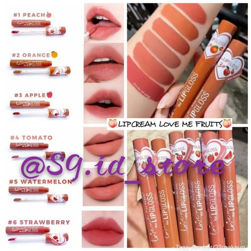 [ECER] LIPSTIK KISS BEAUTY LOVE ME FRUIT LIPPGLOSS MATTE