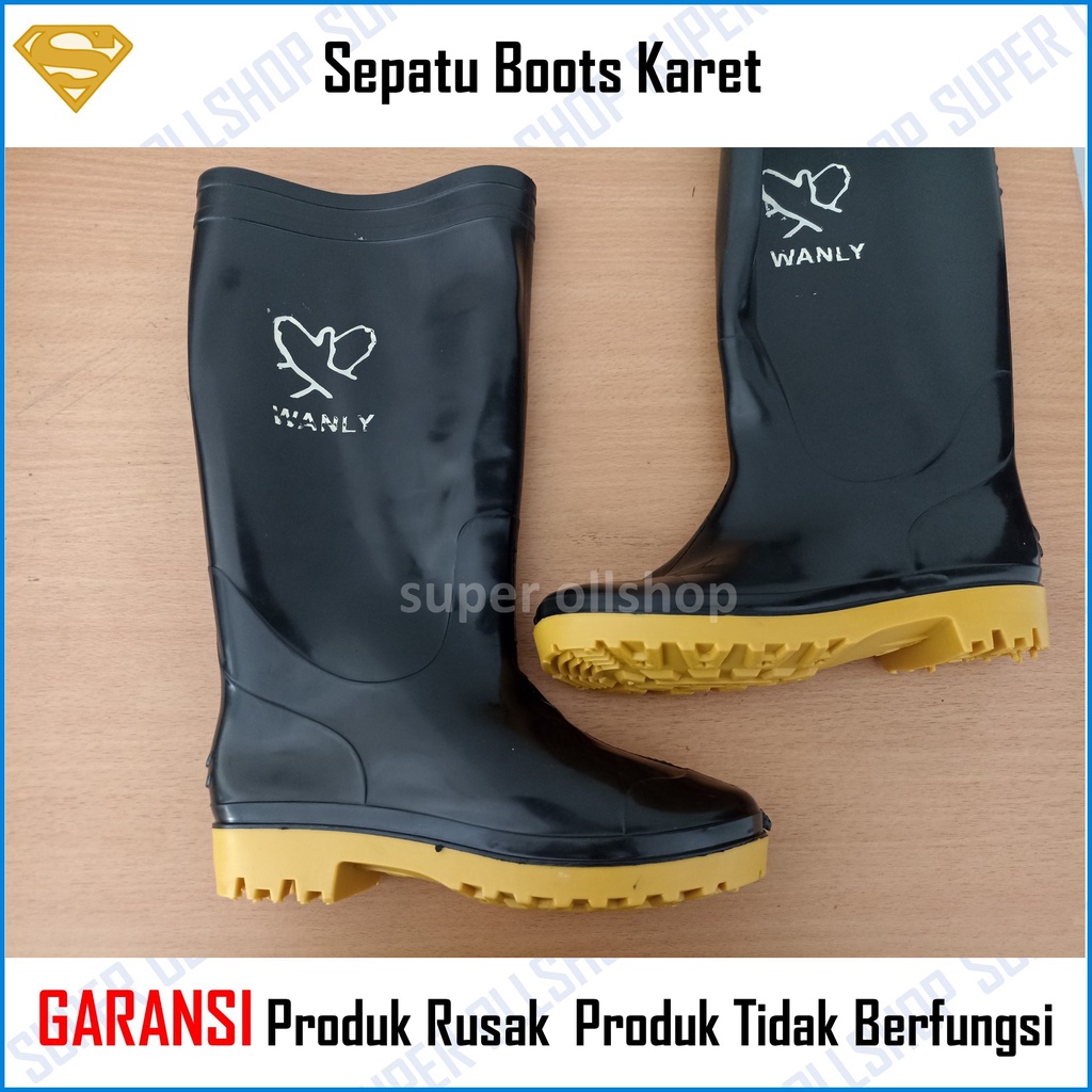 Sepatu Pria Safety Boot Bot But Boots Proyek Sawah Karet Hitam Tinggi Murah Lentur